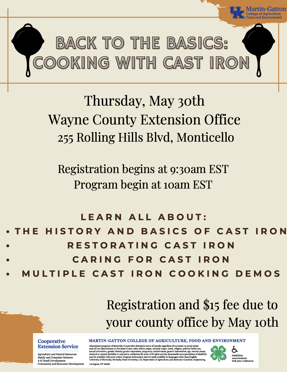 Cast Iron cooking flyer