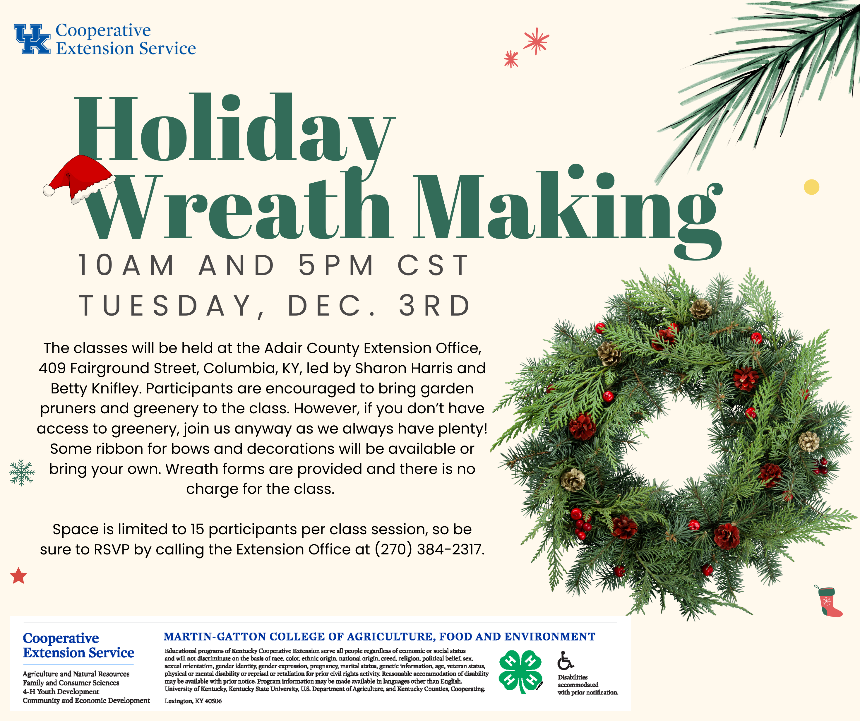 Wreath making flyer